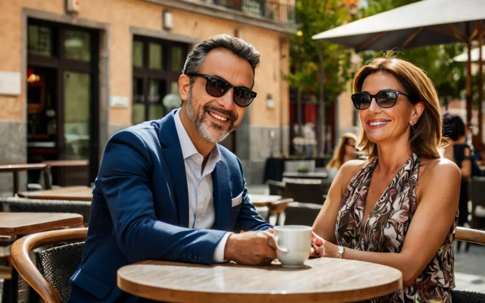 Un par de hombres de negocios charlan sobre los visados de oro en España.