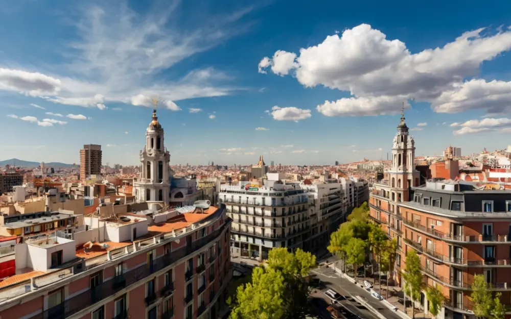 Una panorámica de la capital de España para representar los fondos de inversión de Madrid.