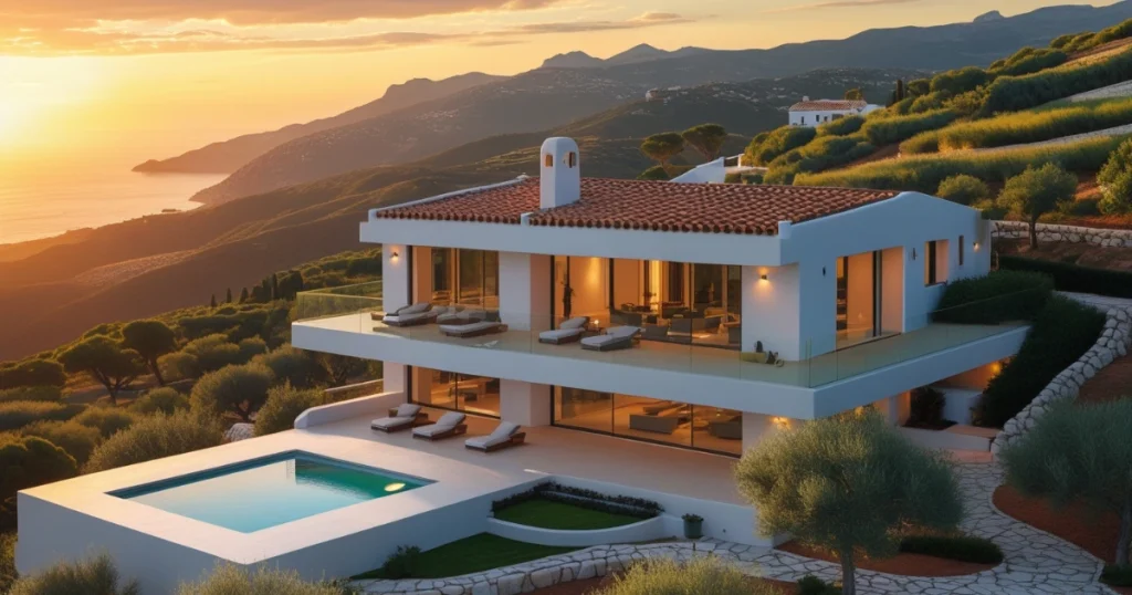 Luxury villa in Spain illustrating capital gains tax implications for property sellers.