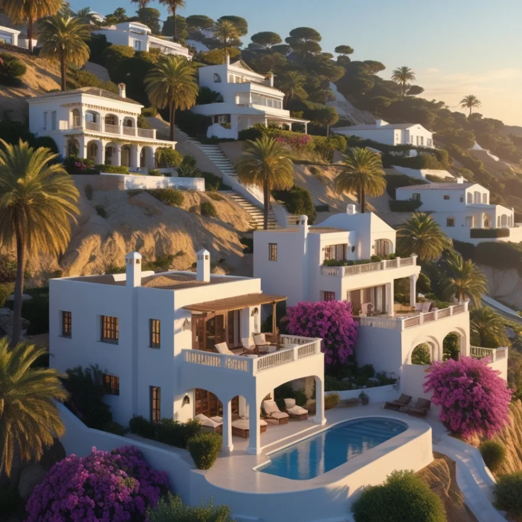 Conjunto de villas de lujo en Marbella, destino elegido por clientes polacos que compran vivienda en la Costa del Sol con asesoría legal inmobiliaria especializada.
